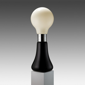 Black Glass Light Bulb Floor Lamp