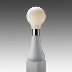 White Glass Light Bulb Floor Lamp