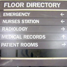 Hospital Floor Directory Sign 46cm High 51cm Long  