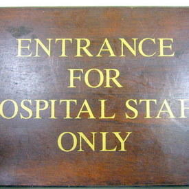 Hospital Staff Entrance Sign 31cm High 46cm Long  
