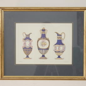 20" x  16" Gilt Framed Colour Print Meisen Ceramics 