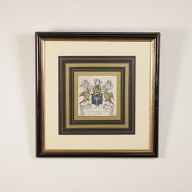 14" Square Black And Gilt Frame Colour Heraldic Print