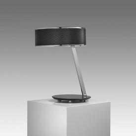Nickel & Black Perforated Sloped Desk Lamp