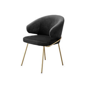 Charcoal Grey Velvet Dining Chair