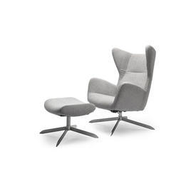 Grey Swivel Wing Chair