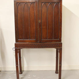 Mahogany 2 Door Chippendale Victorian 2 Part 14 Drawer Cabinet