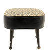 50'S Black & White Animal Print Vinyl Black  Leg Foot Stool 